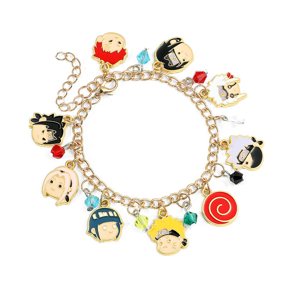 Anime Naruto Bracelet with Kakashi, Naruto, Hinata, Sasuke figures