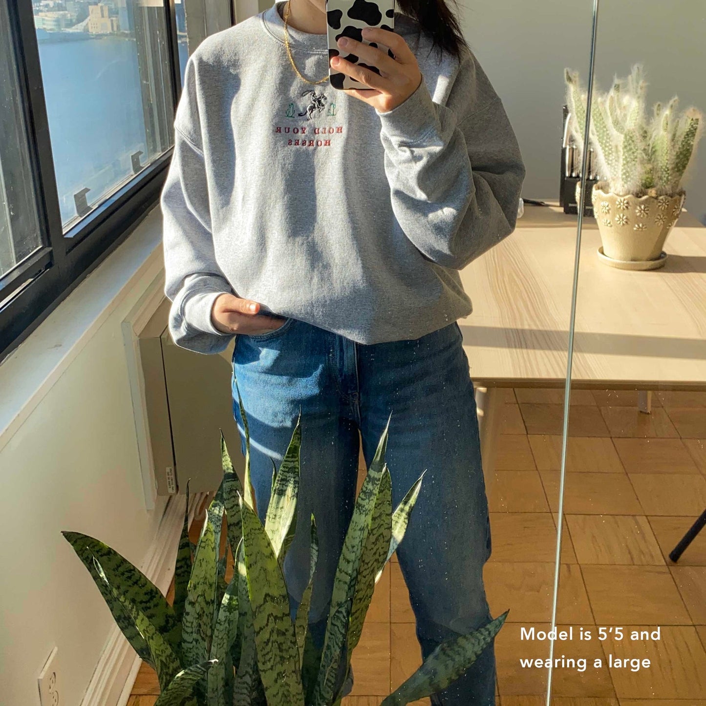 Western Cowboy Sweatshirt with Rodeo Embroidery