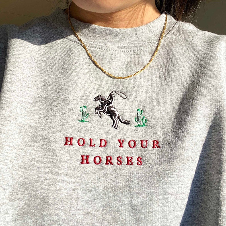 Western Cowboy Sweatshirt with Rodeo Embroidery