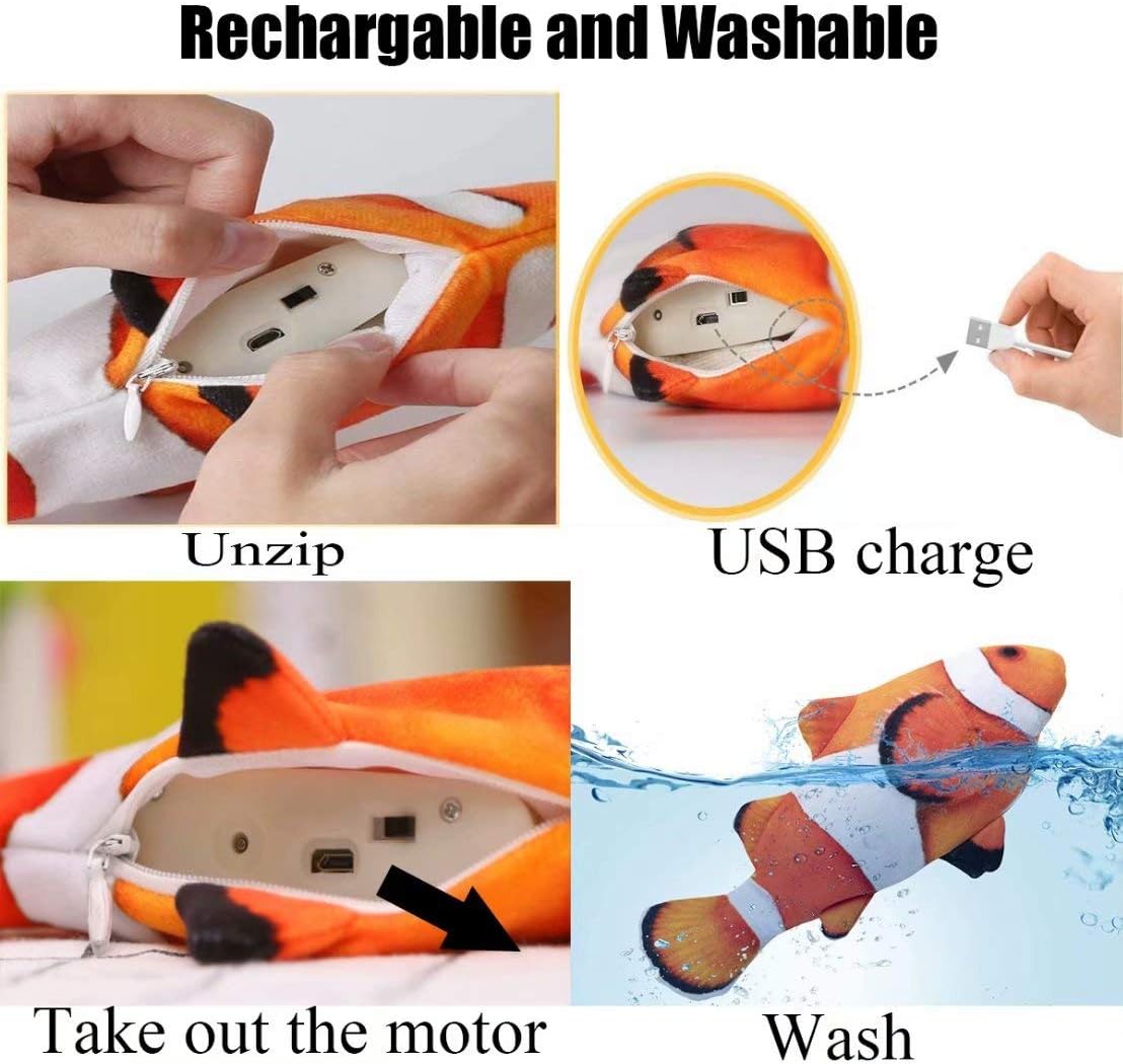 Electric moving fish plush toy with lifelike movement
