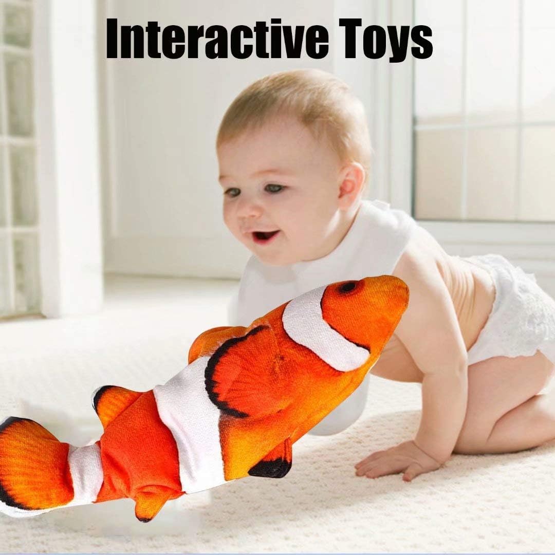Electric moving fish plush toy with lifelike movement