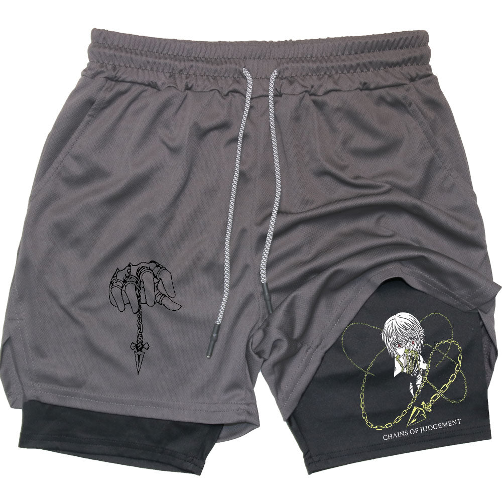 Kurapika Anime Gym Shorts with Compression and Mesh