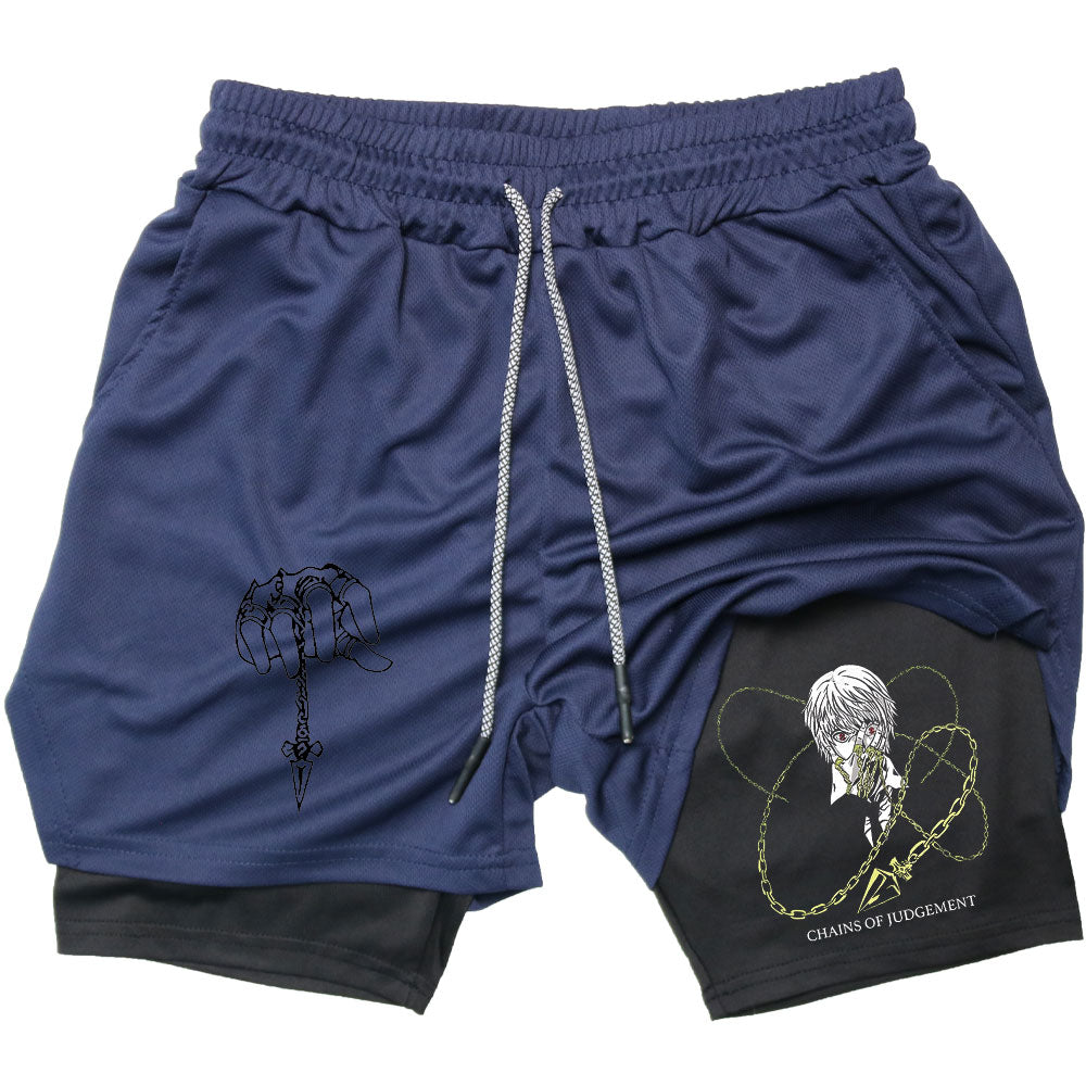 Kurapika Anime Gym Shorts with Compression and Mesh