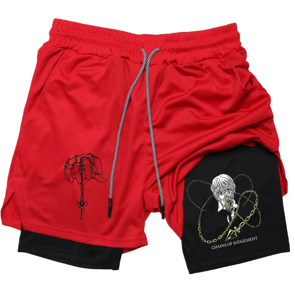 Kurapika Anime Gym Shorts with Compression and Mesh