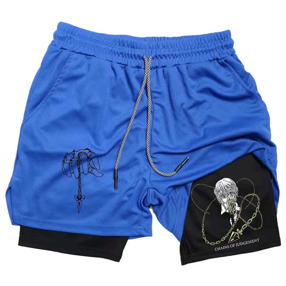 Kurapika Anime Gym Shorts with Compression and Mesh
