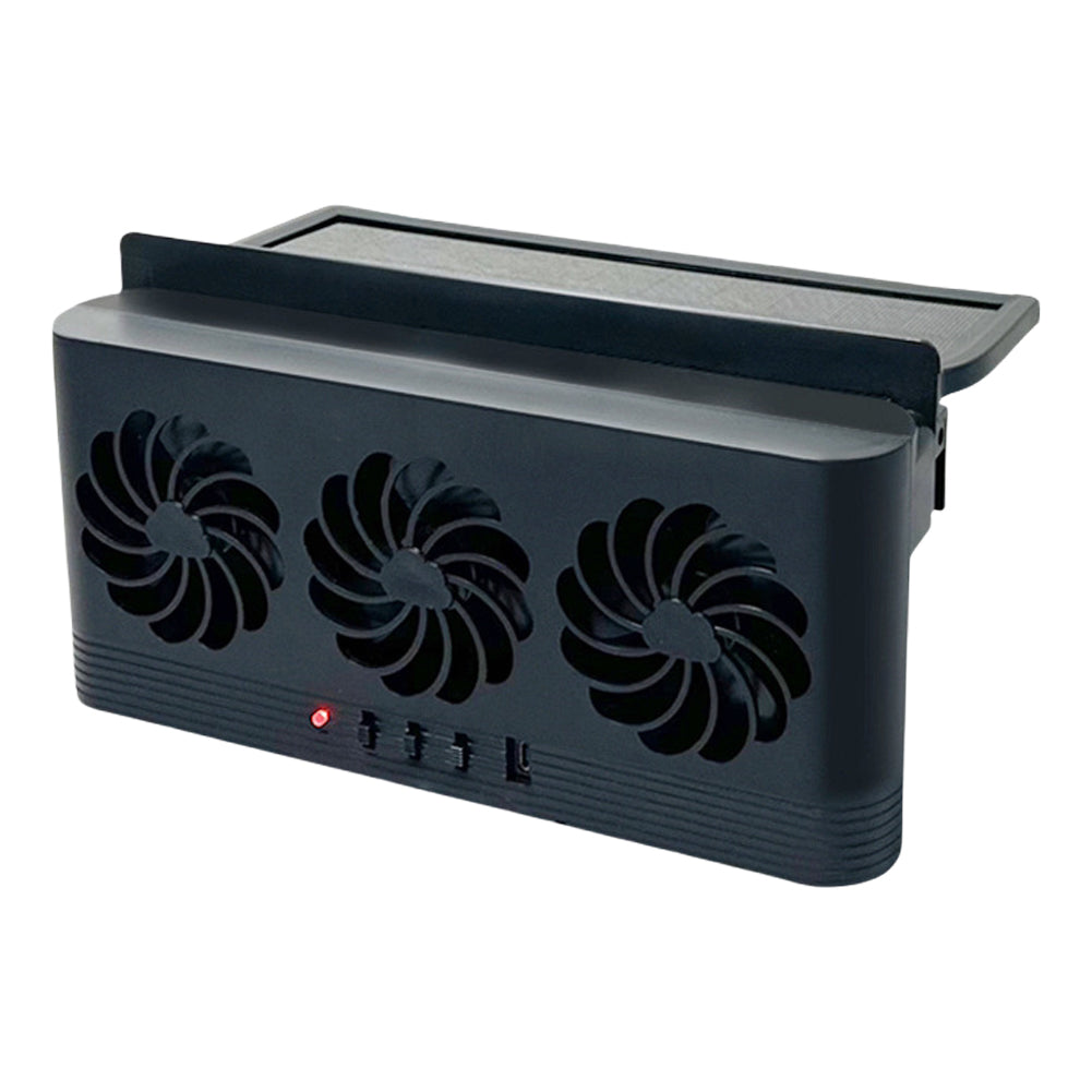 Solar car exhaust fan with three air outlets