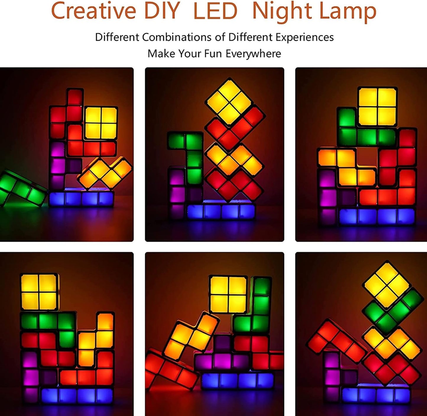VEEKI Stackable 7 Colors LED Kids Night Light