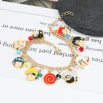 Anime Naruto Bracelet with Kakashi, Naruto, Hinata, Sasuke figures