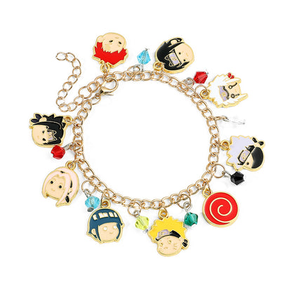 Anime Naruto Bracelet with Kakashi, Naruto, Hinata, Sasuke figures