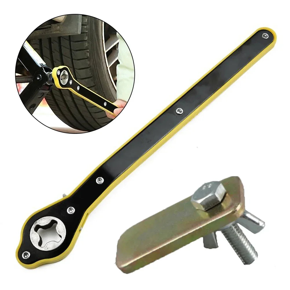 Labor-saving car jack ratchet wrench for easy tire changes