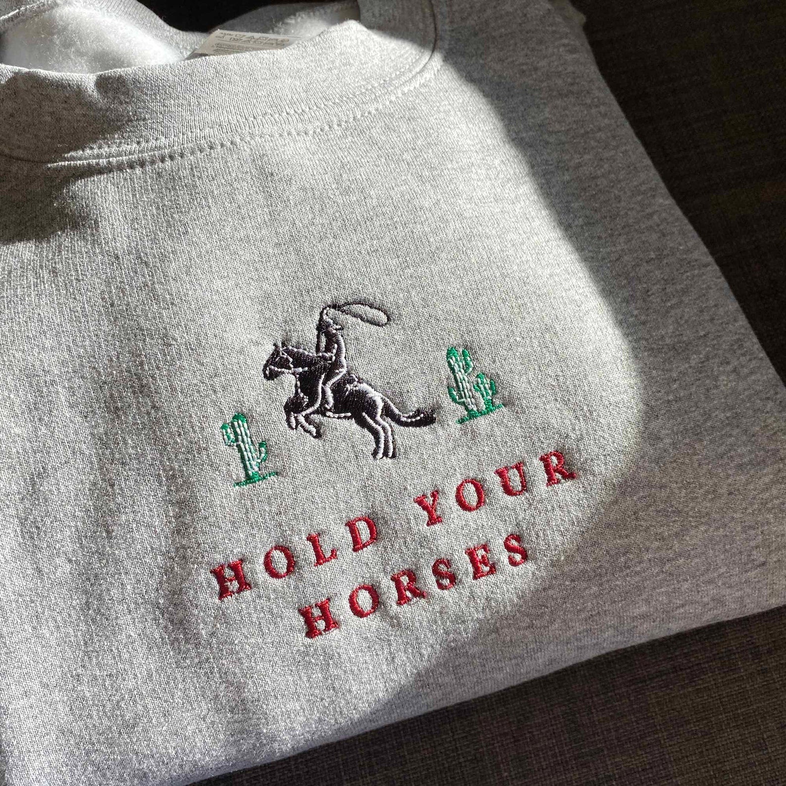 Western Cowboy Sweatshirt with Rodeo Embroidery