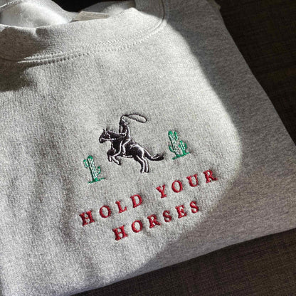 Western Cowboy Sweatshirt with Rodeo Embroidery