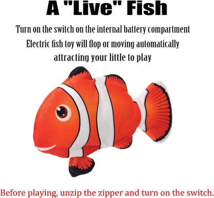 Electric moving fish plush toy with lifelike movement