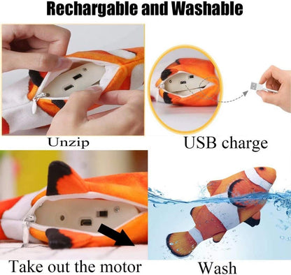 Electric moving fish plush toy with lifelike movement