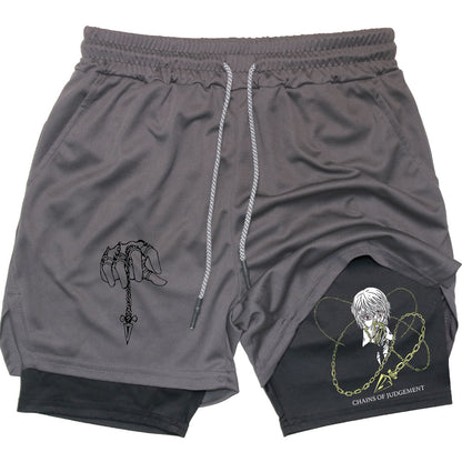 Kurapika Anime Gym Shorts with Compression and Mesh