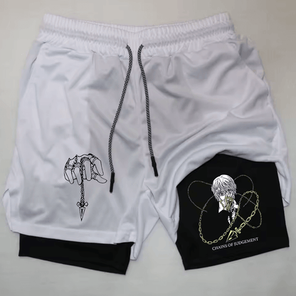 Kurapika Anime Gym Shorts with Compression and Mesh