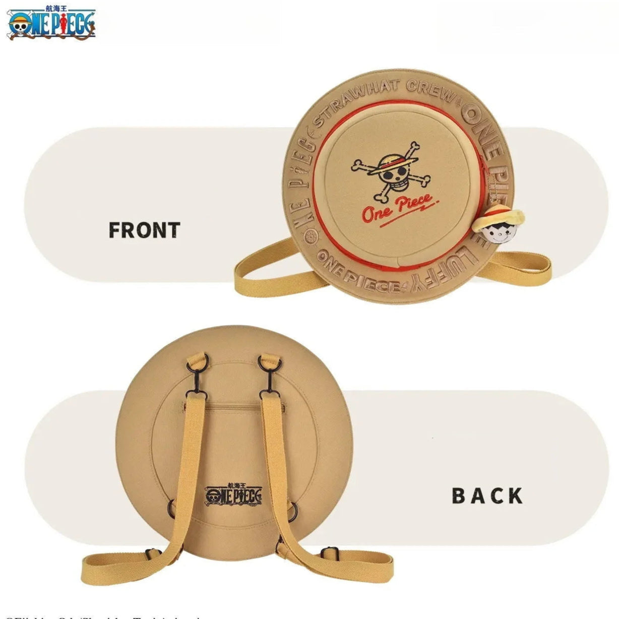 One Piece Straw Hat Backpack with Luffy design for children