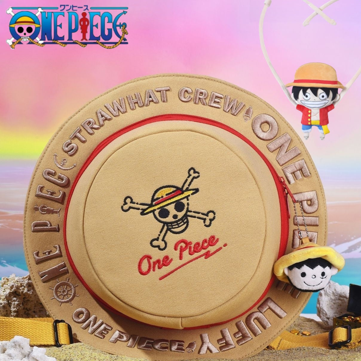 One Piece Straw Hat Backpack with Luffy design for children