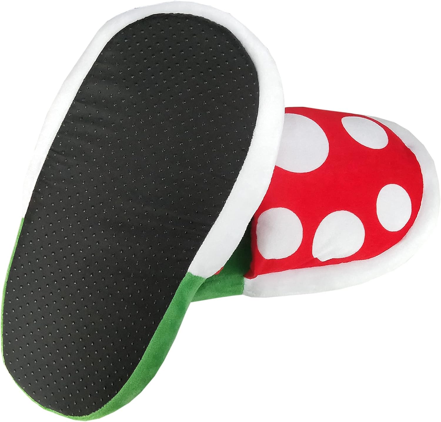 Piranha Plant plush slippers with pipe pot holder