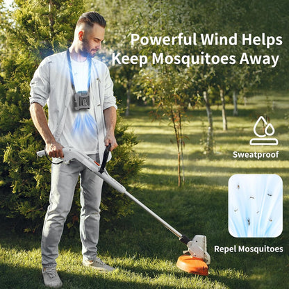 SOCOOL Portable Clip-On Fan with Flashlight in Gray