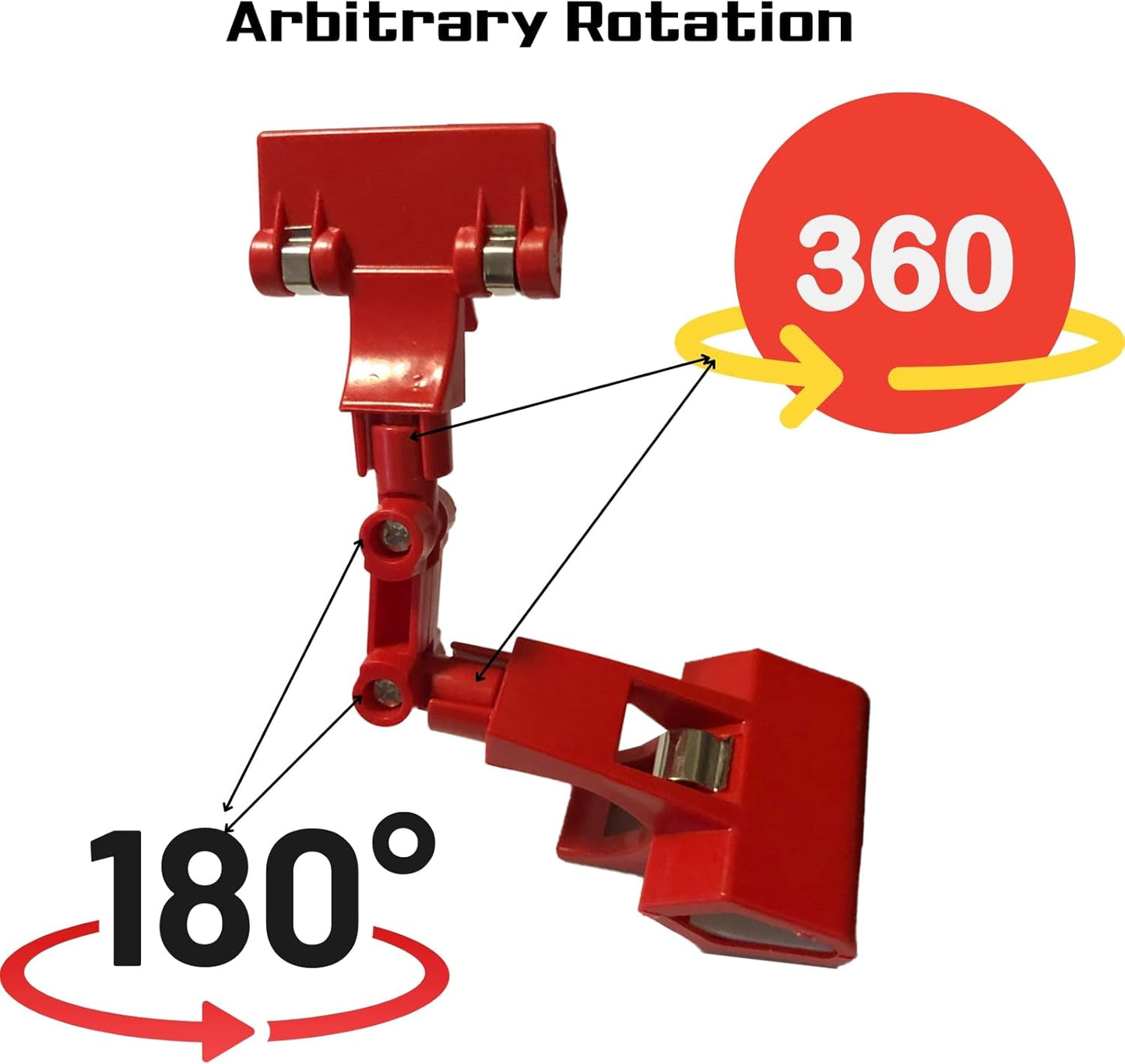Red portable welding safety face shield with 360° adjustable clip-on feature
