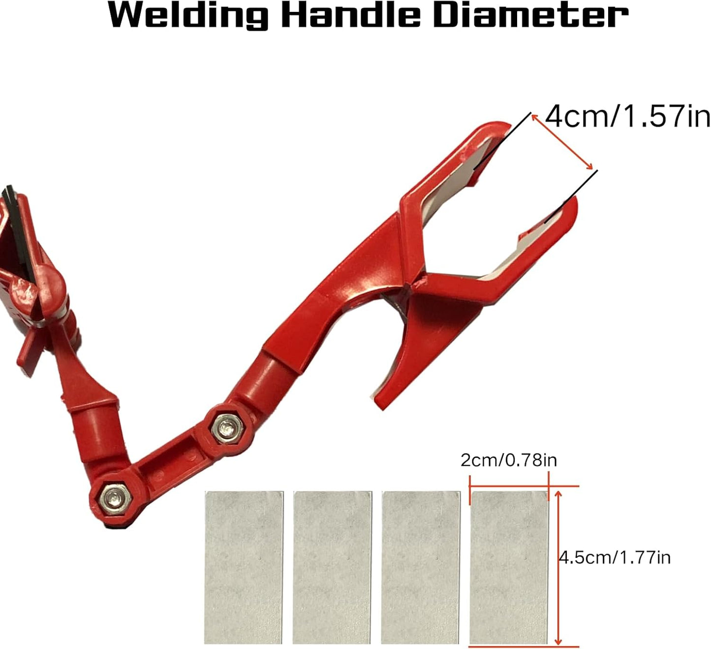 Red portable welding safety face shield with 360° adjustable clip-on feature