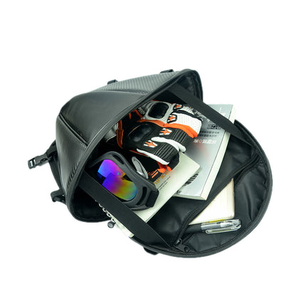Waterproof motorcycle tail bag on a bike